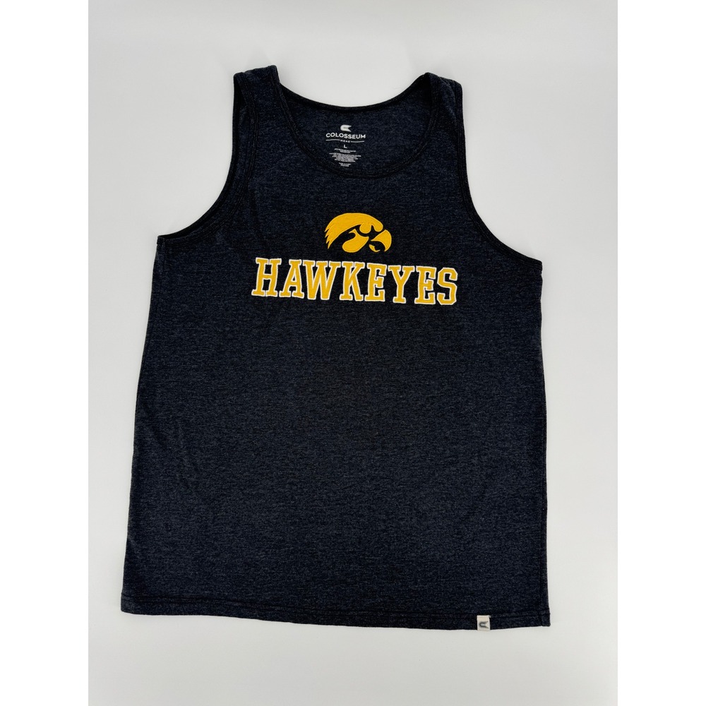 Colosseum Iowa Hawkeyes Tank Top Mens Large Charcoal Gray Tigerhawk NCAA Shirt